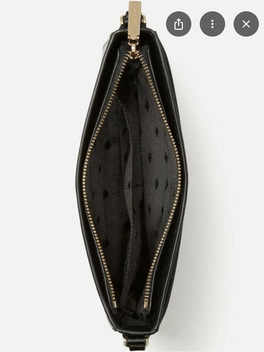 kate spade black safiano crossbody with gold-tone logo